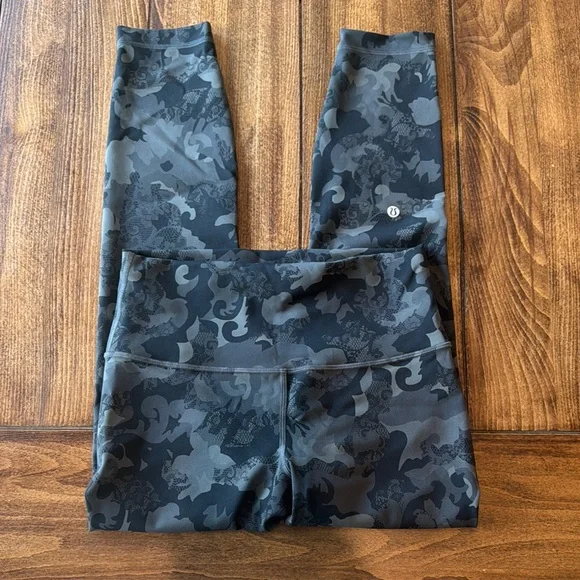 Lululemon Wunder Train High-Rise Tight 25" Leggings Hidden Heritage Lace Black - Picture 12 of 13